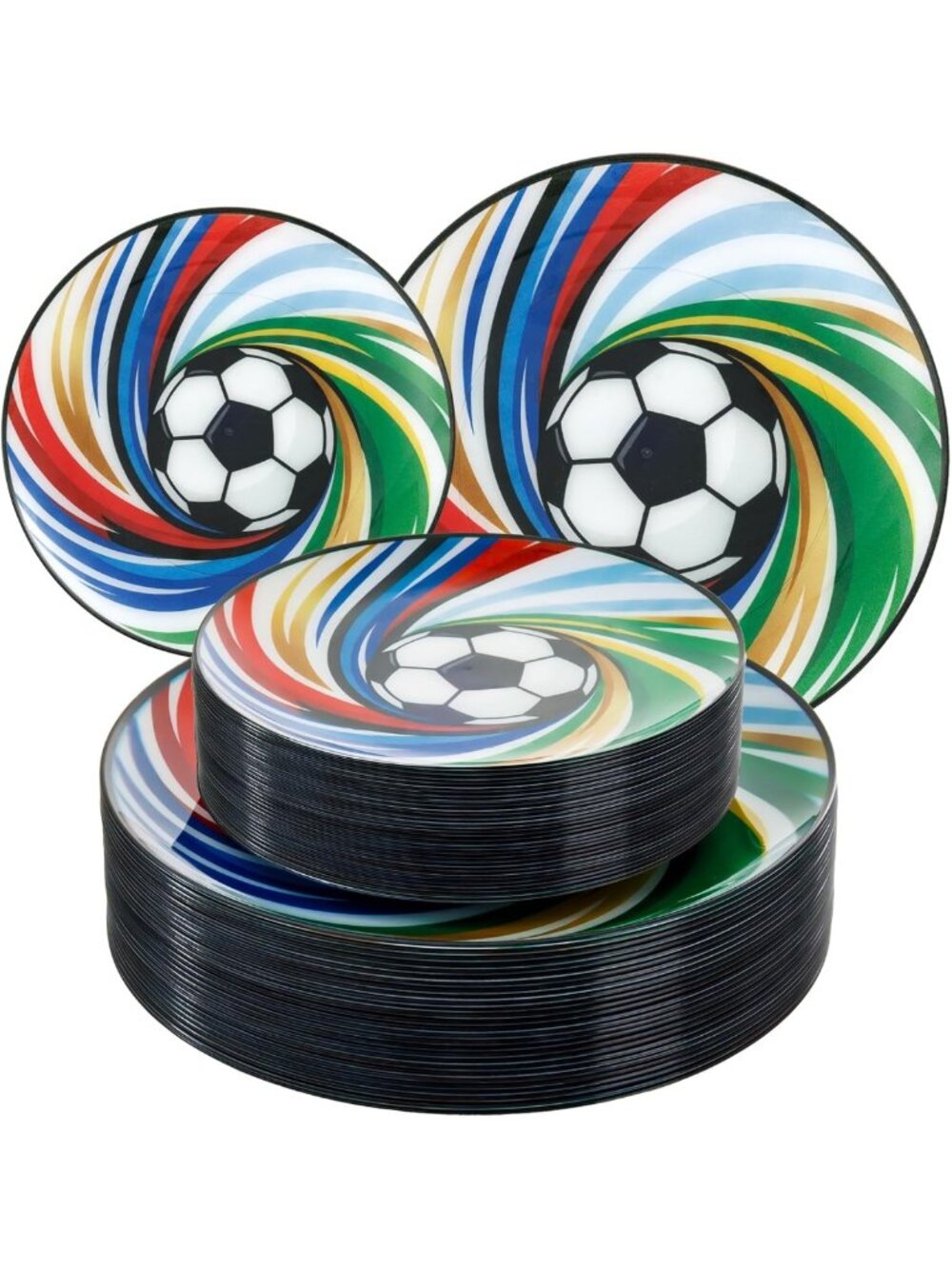 60 Pcs Heavy Duty Soccer Party Plates - Disposable Dinner & Dessert Plates for